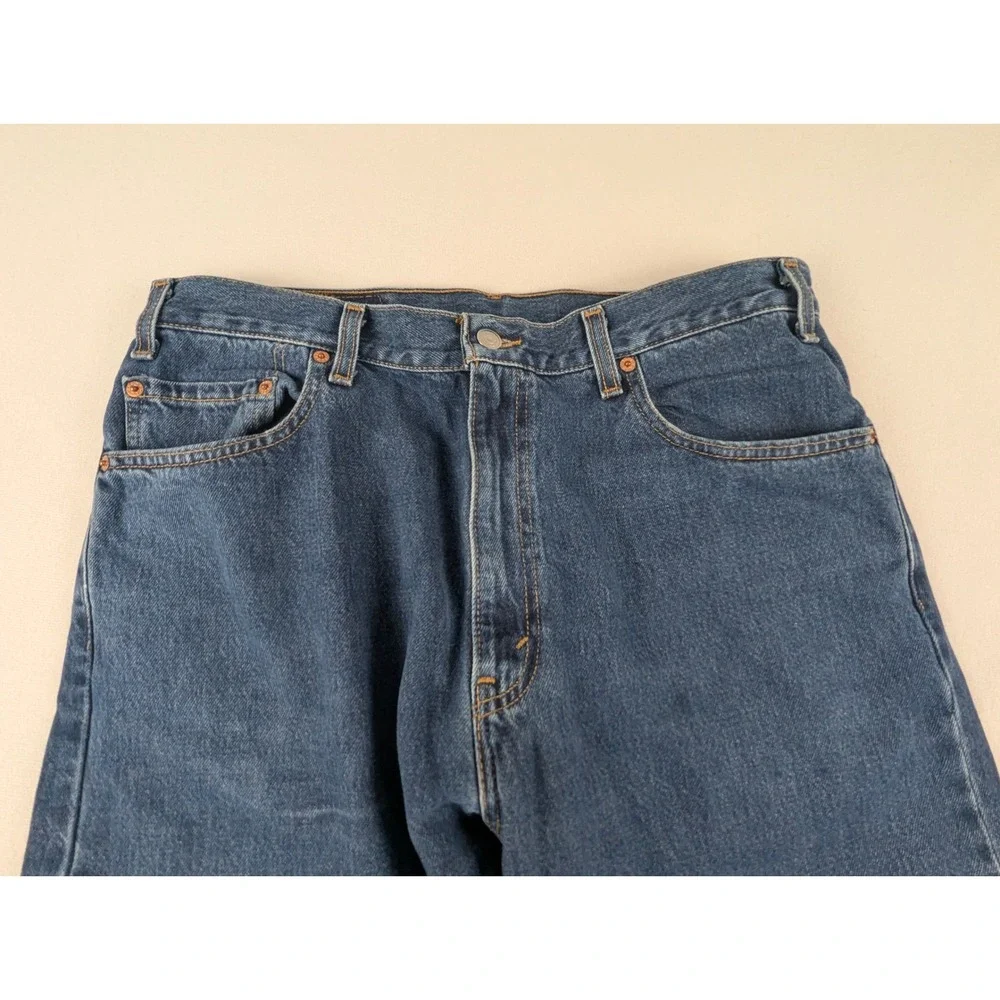 Levi's 505 Mens Reg Fit Y2K Straight Leg Jeans Blue Medium Wash W36 L30 USA Made